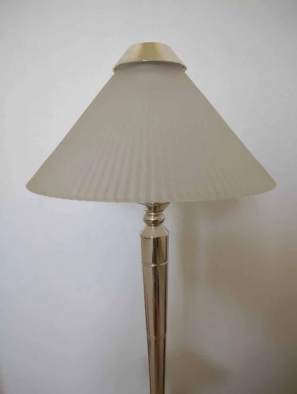 Vintage Partylite Frosted Tealight Tall Silver Metallic Lamp